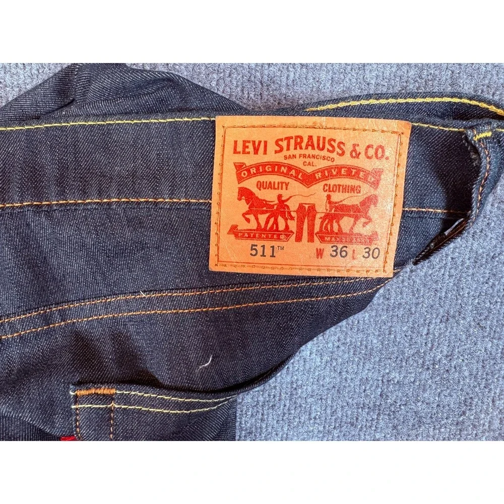 Levi's 511‎ Slim Fit Jeans Mens 36x30 (37x27) Blue Denim Dark Wash Straight Leg
